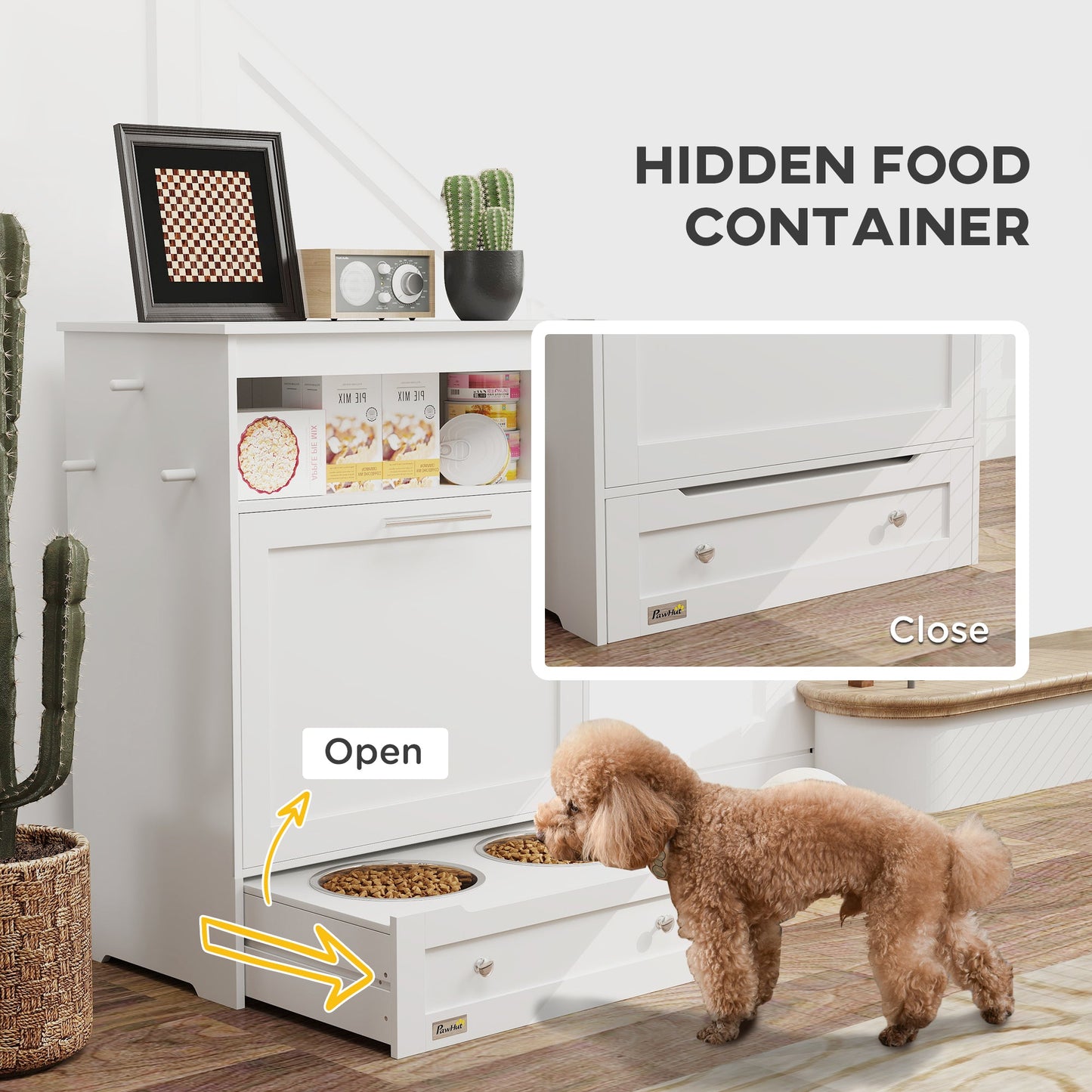 Pet Feeder Station Storage Cabinet