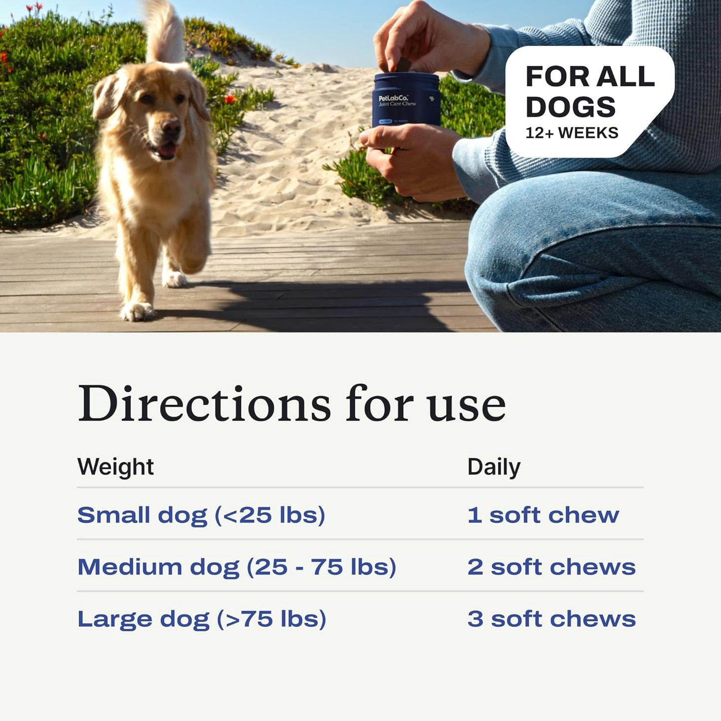 Joint Care Chews - High Levels of Glucosamine for Dogs, Green Lipped Mussels, and Omega 3 - Dog Hip and Joint Supplement to Actively Support Mobility - Packaging May Vary - Salmon