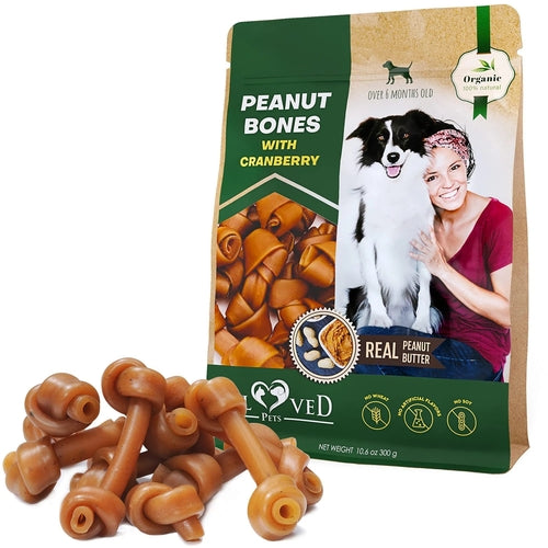 Dog Peanut Butter Bones With Cranberry Rawhide Free Chew Treats Pet