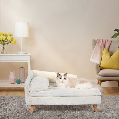 Tanaka ~ Pet Sofa Bed Snuggle Lounge Elevated Dog Cat Bed W/ Cushion for Small/Medium Pet