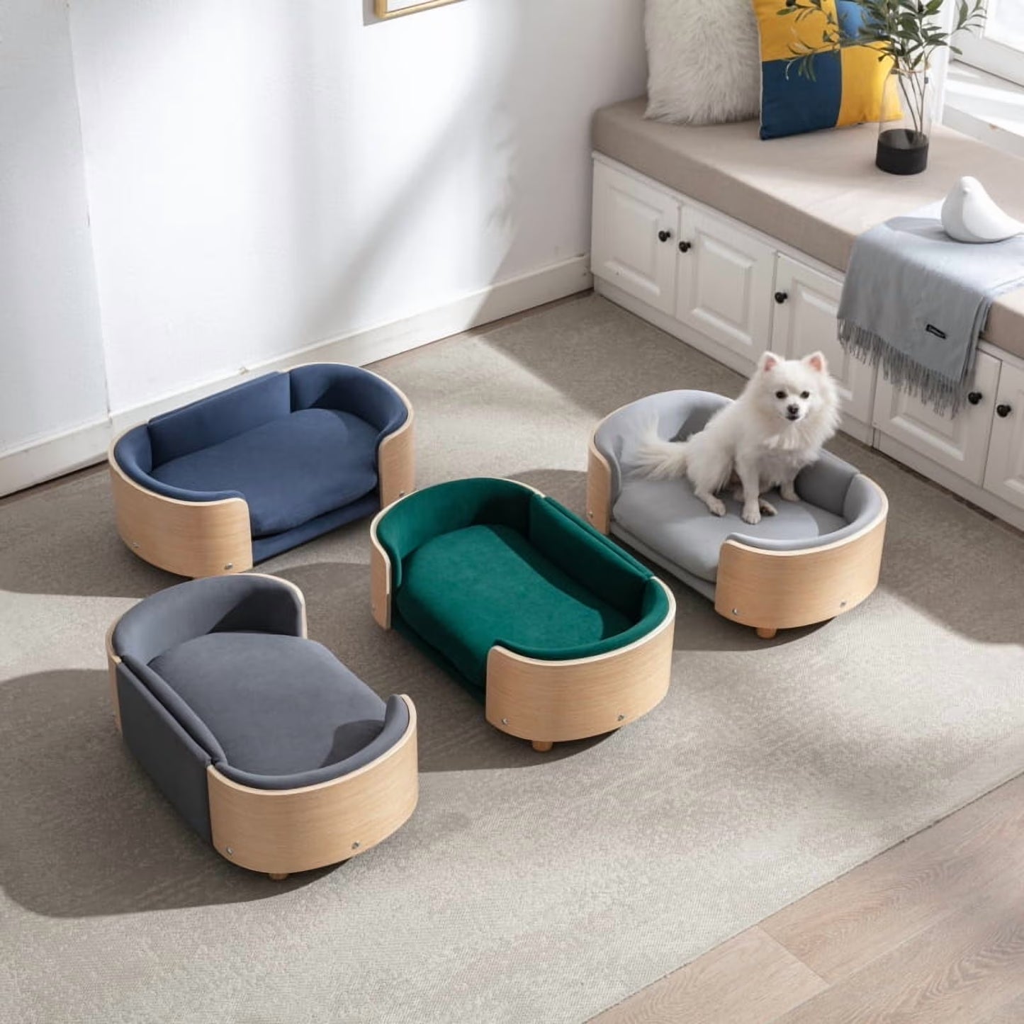 Scandinavian Style Elevated Pet Beg/Sofa