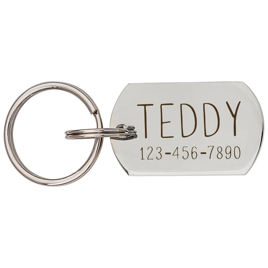 Engravable Pet Id Tag - Dog Tag with Phone Number Tag Shape - Pet Name Tag Emergency Tags for Pet Collar [Silver, S, Front & Back Engraving]