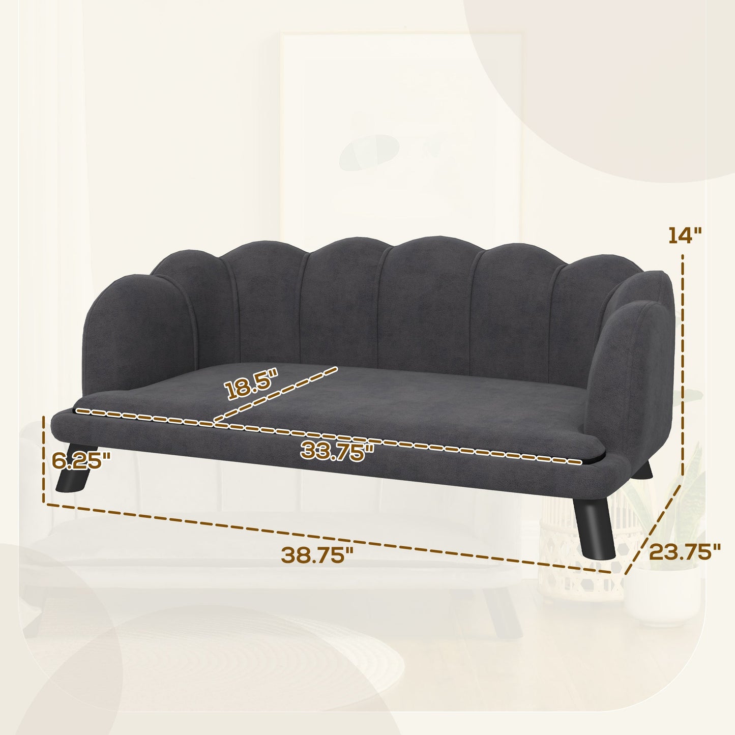 Pearl Design Pet Sofa for Medium and Large Sized Dogs, Pet Bed with