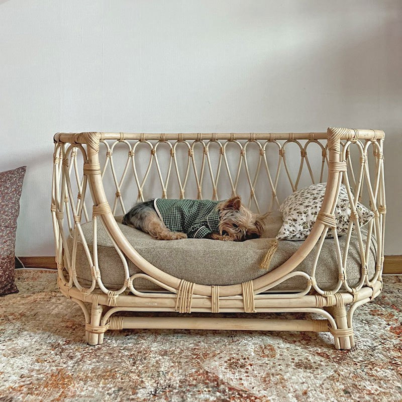 Pet Bed Handmade Rattan Woven Pet Bed Sofa for Dogs