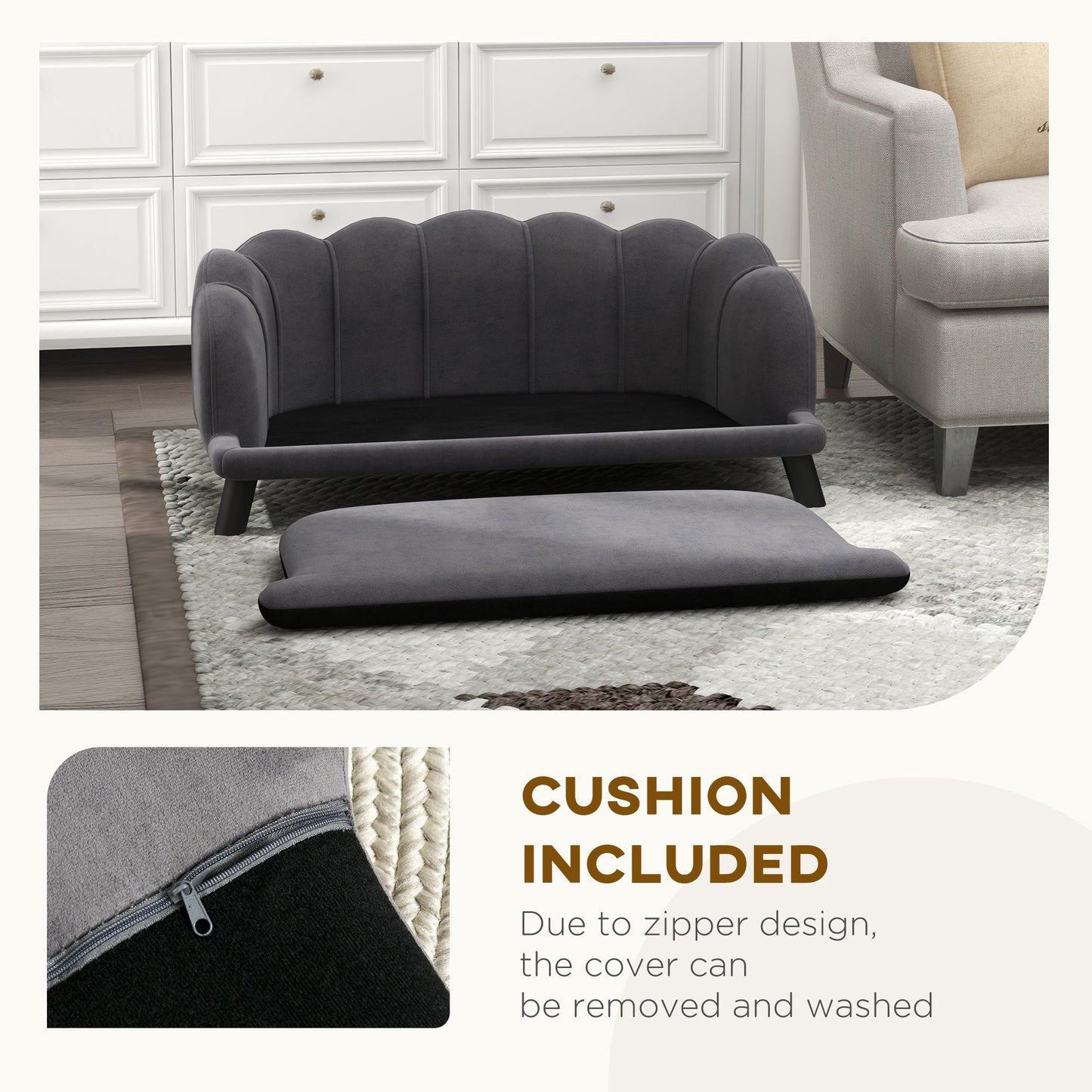 Tino ~ Pearl Design Pet Sofa for Medium and Large Sized Dogs
