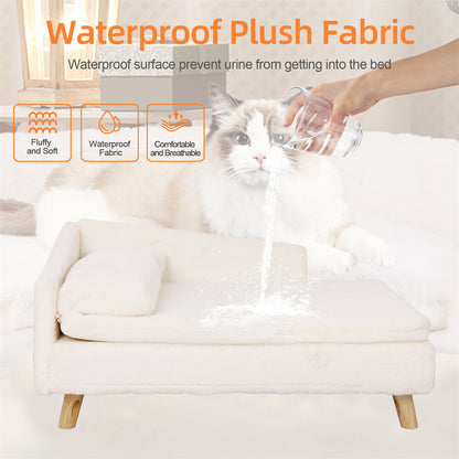 Tanaka ~ Pet Sofa Bed Snuggle Lounge Elevated Dog Cat Bed W/ Cushion for Small/Medium Pet