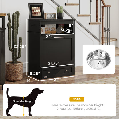 Pet Feeder Station Storage Cabinet, Dog Food Storage Container with
