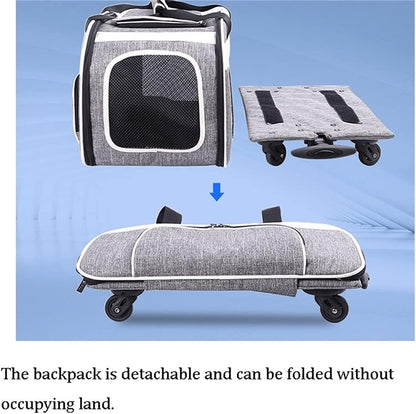 Pet Carry Bag Portable Pet Trolley Case Foldable Pet Bag Breathable Cat and Dog Large Capacity Outing Bag Pet Supplies Pet Supplies (Size : 37X65X37CM)