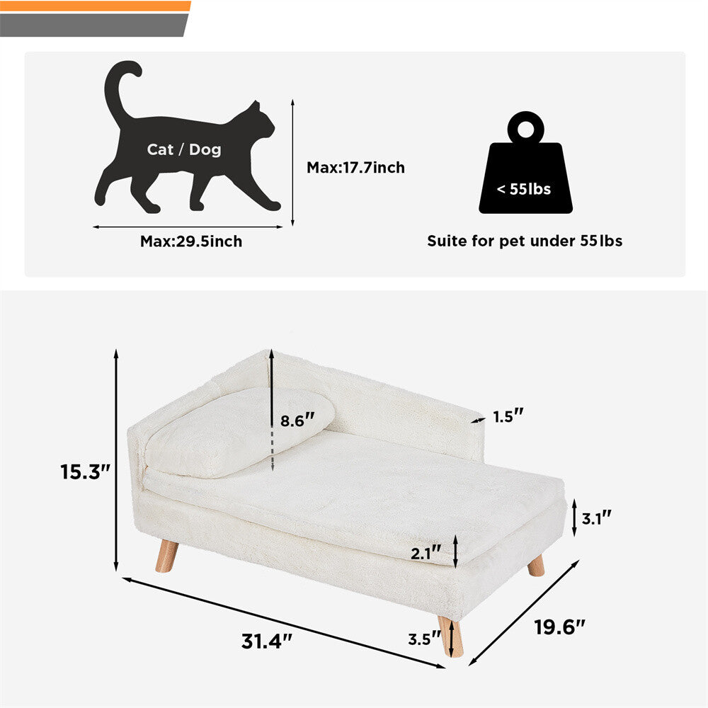 Tanaka ~ Pet Sofa Bed Snuggle Lounge Elevated Dog Cat Bed W/ Cushion for Small/Medium Pet