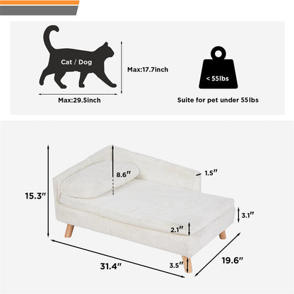 Tanaka ~ Pet Sofa Bed Snuggle Lounge Elevated Dog Cat Bed W/ Cushion for Small/Medium Pet