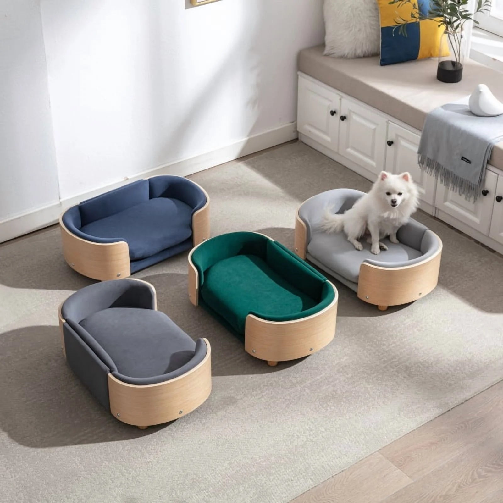 Scandinavian Style Elevated Pet Beg/Sofa