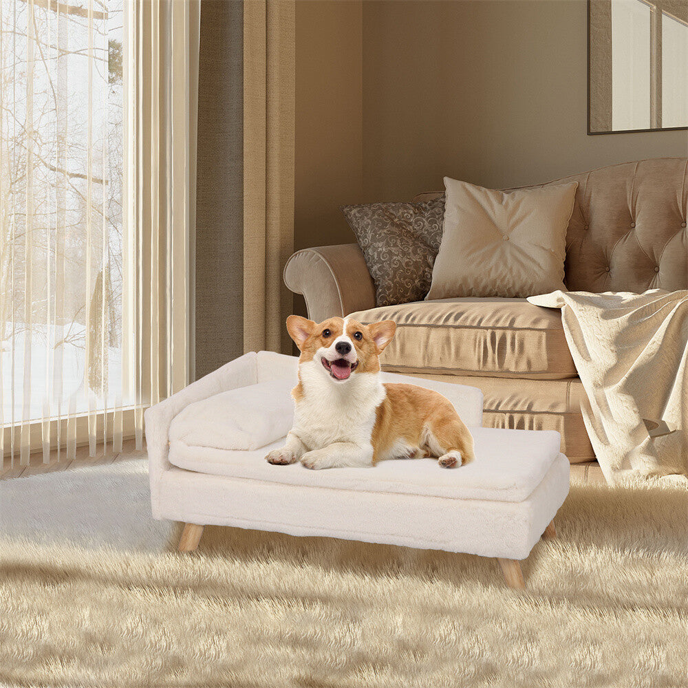 Tanaka ~ Pet Sofa Bed Snuggle Lounge Elevated Dog Cat Bed W/ Cushion for Small/Medium Pet