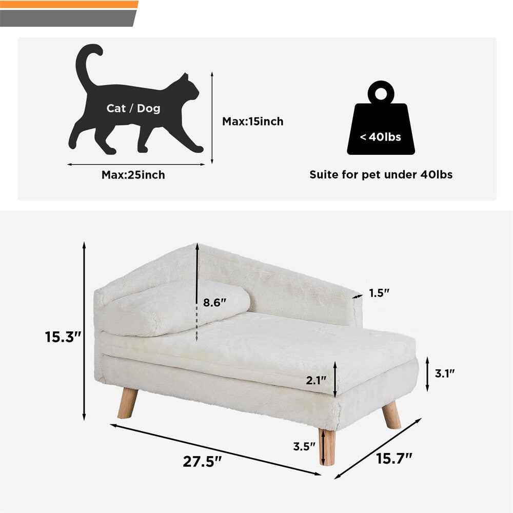Tanaka ~ Pet Sofa Bed Snuggle Lounge Elevated Dog Cat Bed W/ Cushion for Small/Medium Pet