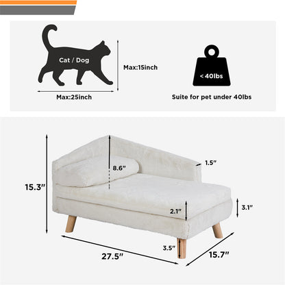 Tanaka ~ Pet Sofa Bed Snuggle Lounge Elevated Dog Cat Bed W/ Cushion for Small/Medium Pet