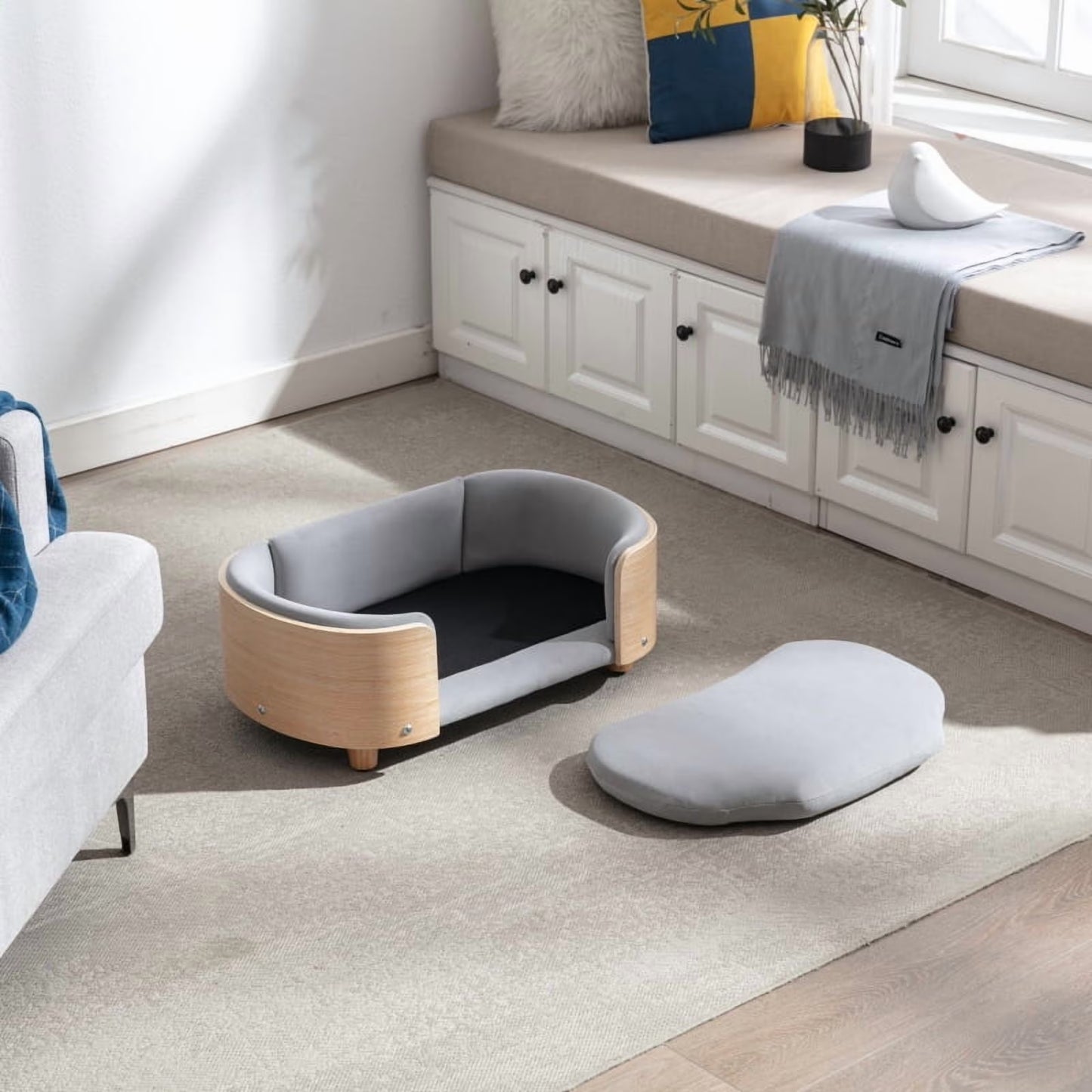 Scandinavian Style Elevated Pet Beg/Sofa