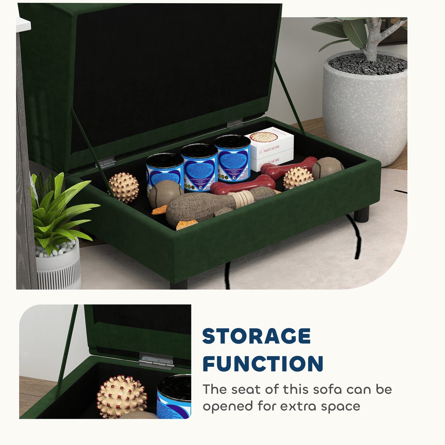 Vrelle ~ Pet Sofa Bed Couch with Storage