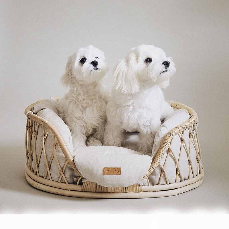Pet Bed Handmade Rattan Woven Pet Bed Sofa for Dogs