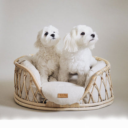 Pet Bed Handmade Rattan Woven Pet Bed Sofa for Dogs