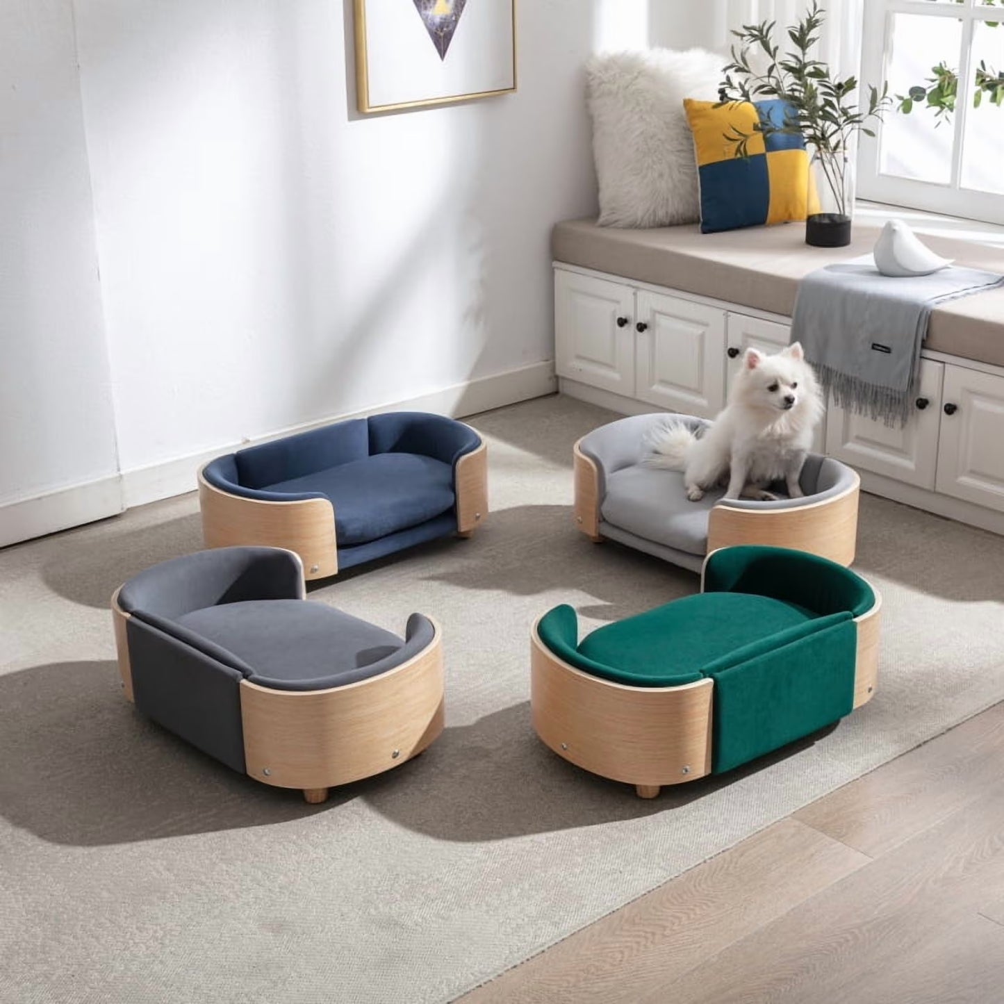 Scandinavian Style Elevated Pet Beg/Sofa