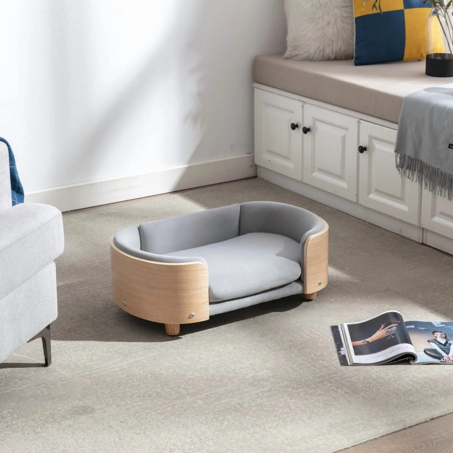 Scandinavian Style Elevated Pet Beg/Sofa