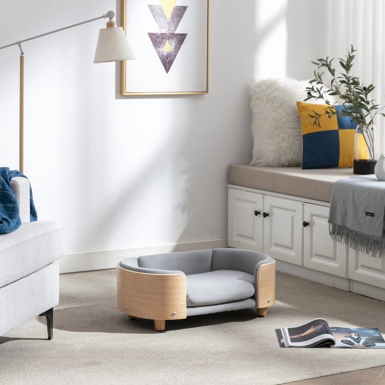 Scandinavian Style Elevated Pet Beg/Sofa