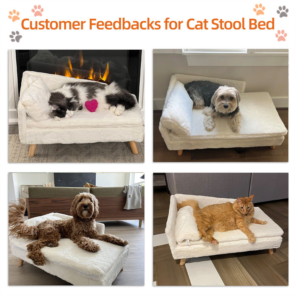 Tanaka ~ Pet Sofa Bed Snuggle Lounge Elevated Dog Cat Bed W/ Cushion for Small/Medium Pet