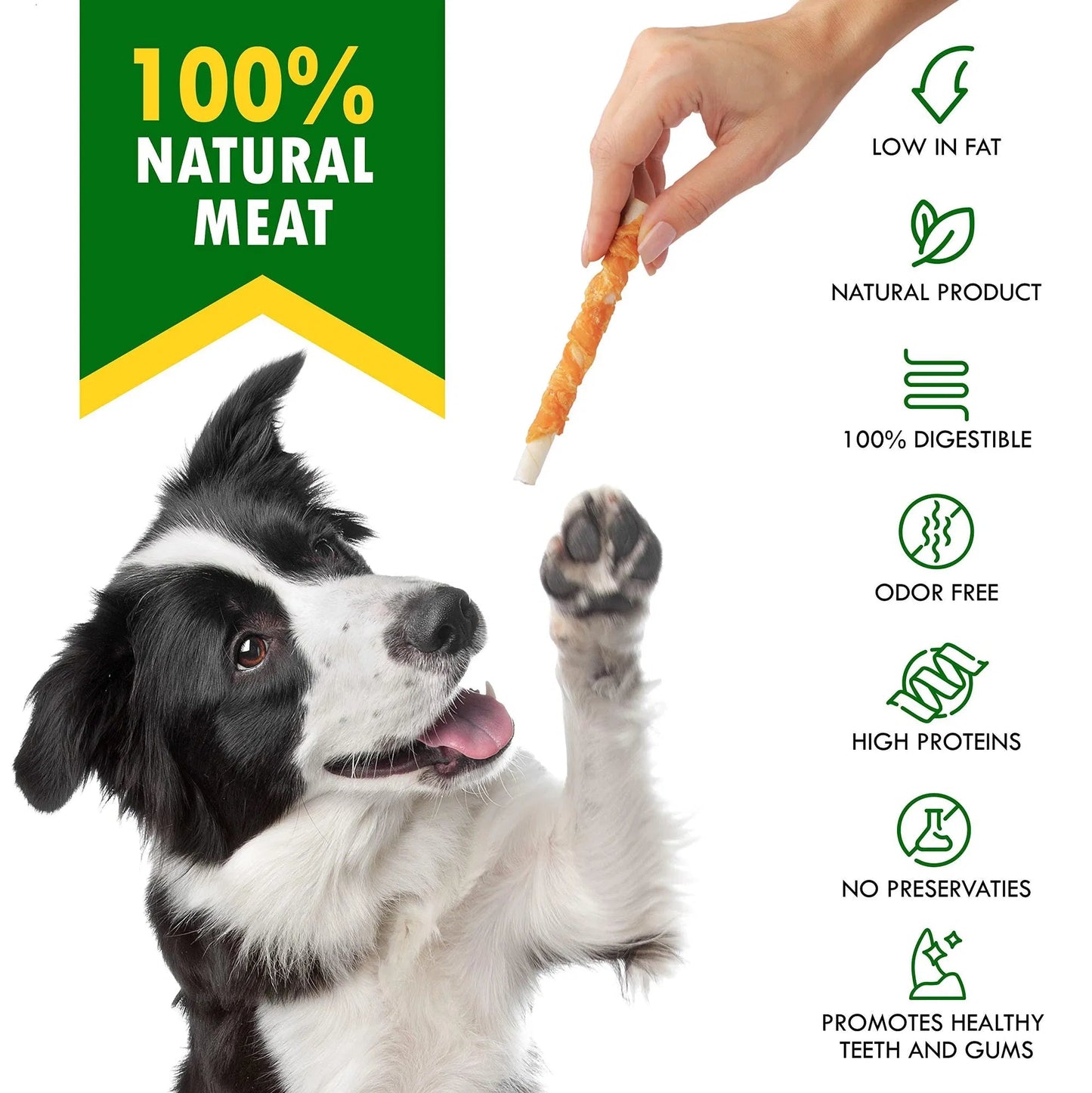 Dog Sticks Wrapped With Chicken & Pet Natural Chew Treats Grain Free