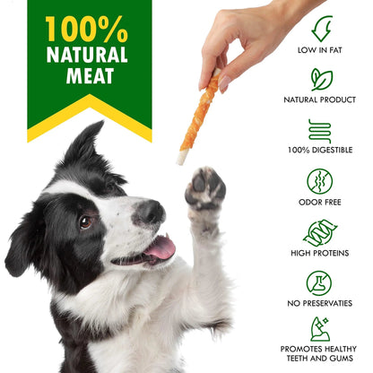Dog Sticks Wrapped With Chicken & Pet Natural Chew Treats Grain Free