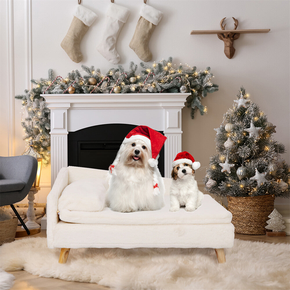 Tanaka ~ Pet Sofa Bed Snuggle Lounge Elevated Dog Cat Bed W/ Cushion for Small/Medium Pet