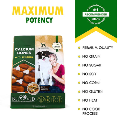 Dog Calcium Bones Wrapped Chicken & Rawhide Free Chew Treats Pet