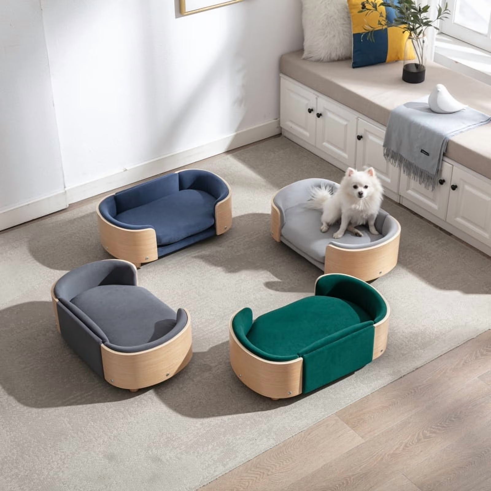 Scandinavian Style Elevated Pet Beg/Sofa
