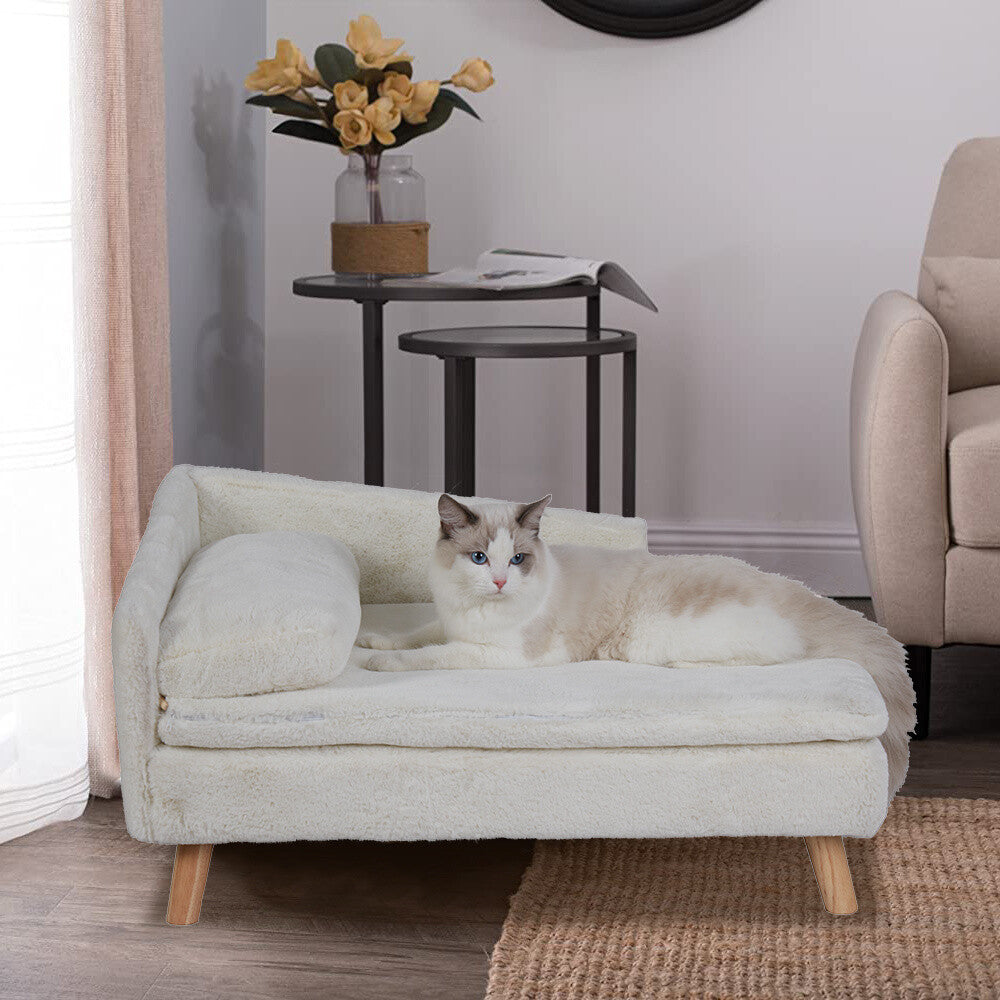 Tanaka ~ Pet Sofa Bed Snuggle Lounge Elevated Dog Cat Bed W/ Cushion for Small/Medium Pet