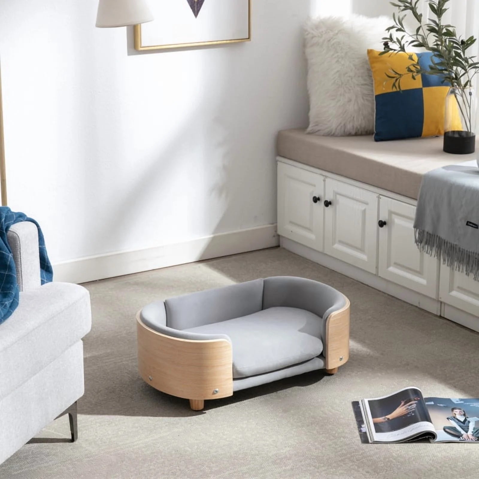 Scandinavian Style Elevated Pet Beg/Sofa