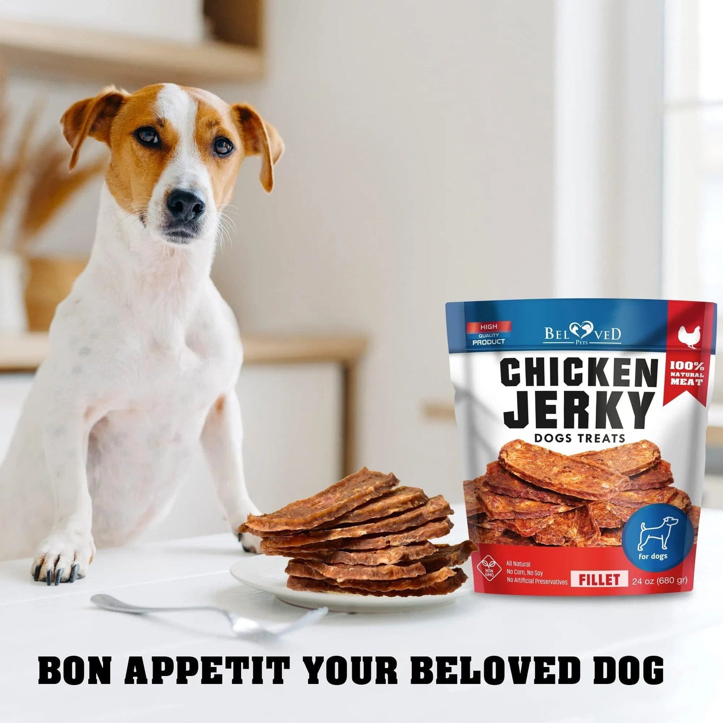 Chicken Jerky Dog Treats 1.5 Lb Human Grade Pet Snacks Grain Free