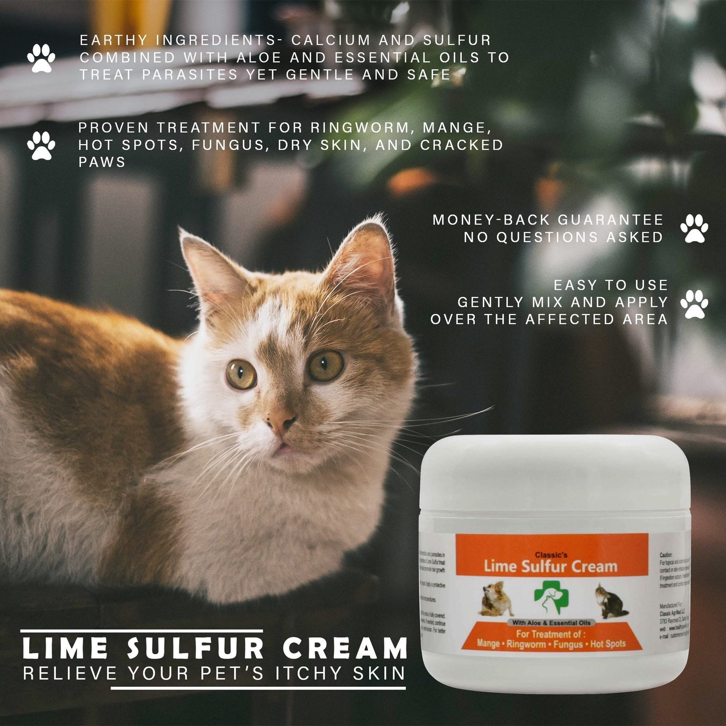 Lime Sulfur Pet Skin Cream - Pet Care and Veterinary Treatment for