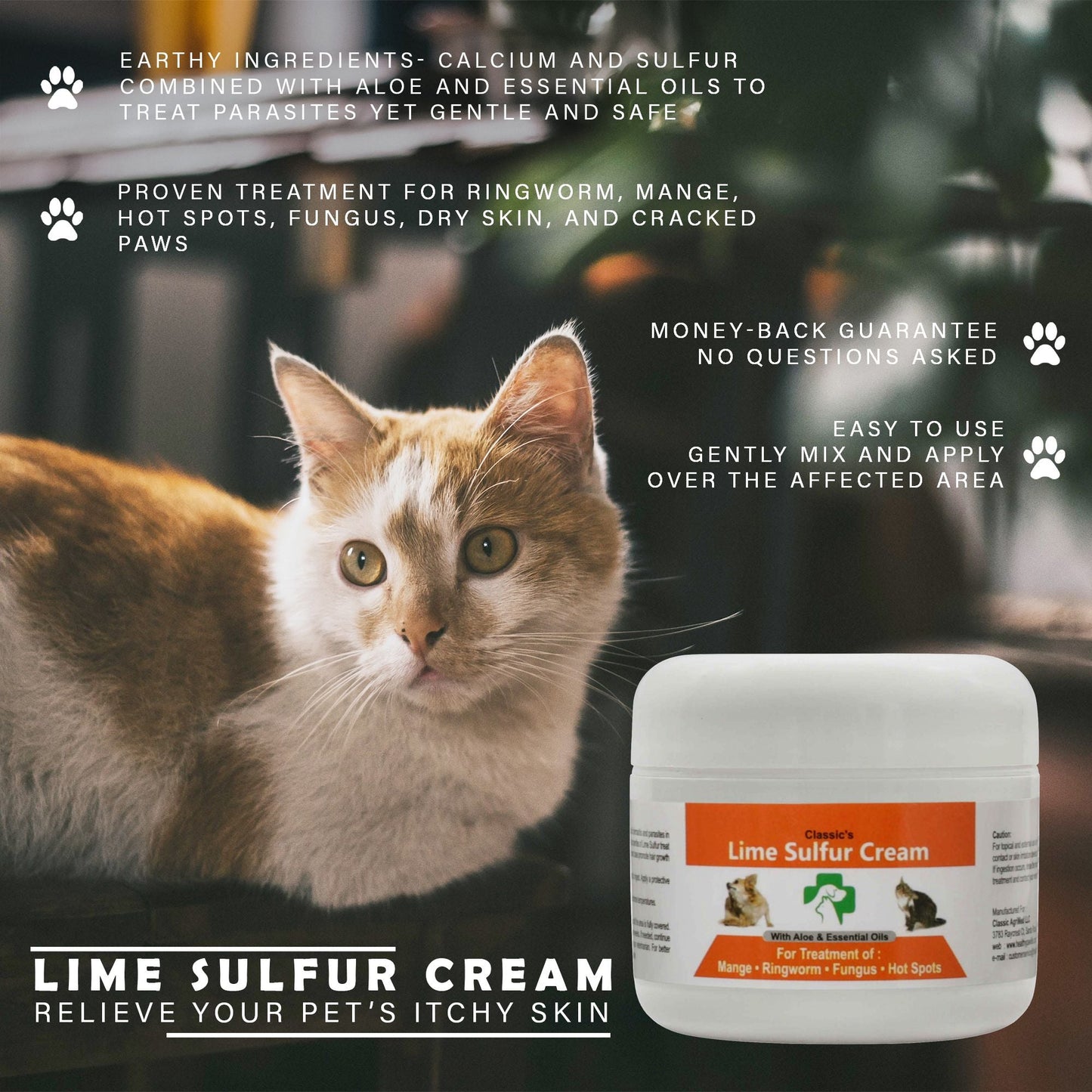 Lime Sulfur Pet Skin Cream - Pet Care and Veterinary Treatment for