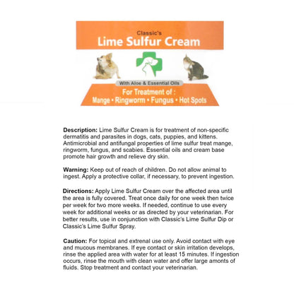 Lime Sulfur Pet Skin Cream - Pet Care and Veterinary Treatment for