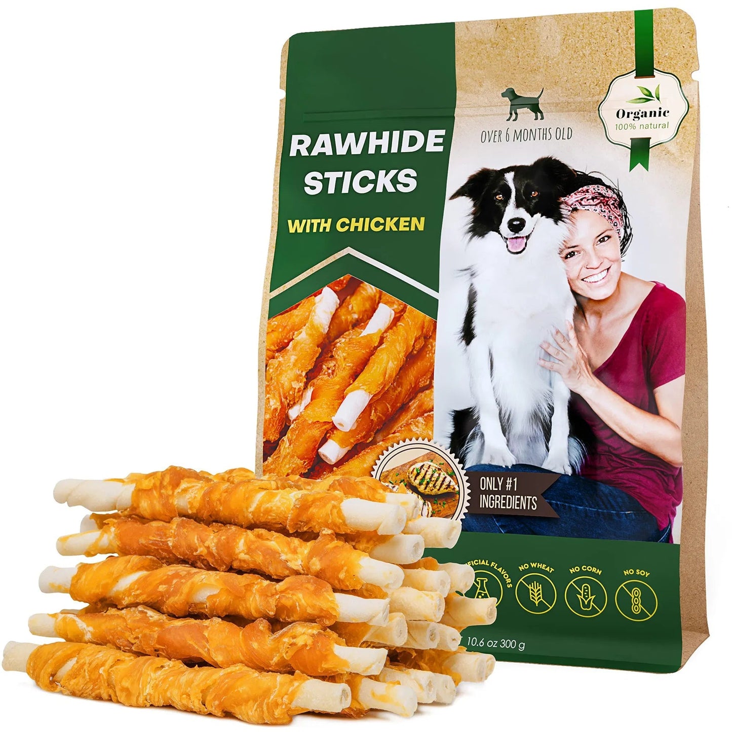 Dog Sticks Wrapped With Chicken & Pet Natural Chew Treats Grain Free