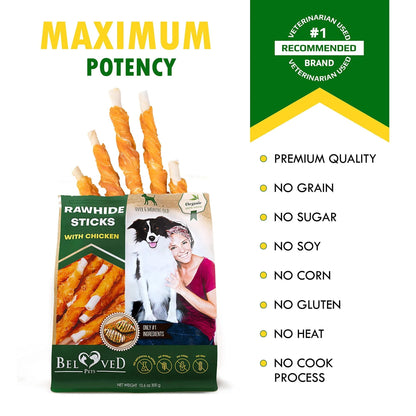 Dog Sticks Wrapped With Chicken & Pet Natural Chew Treats Grain Free