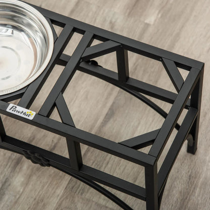 Double Stainless Steel Heavy Duty Dog Food Bowl Elevated Pet Feeding