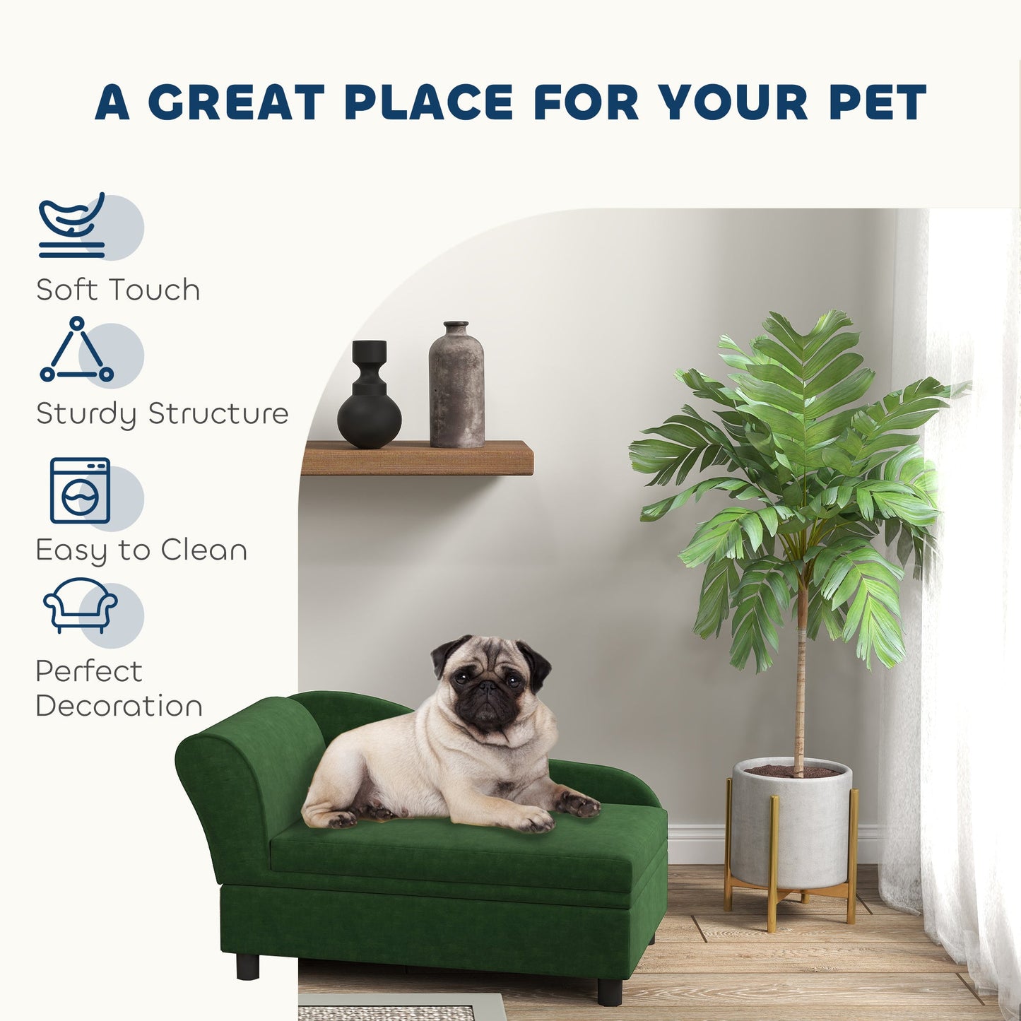 Vrelle ~ Pet Sofa Bed Couch with Storage