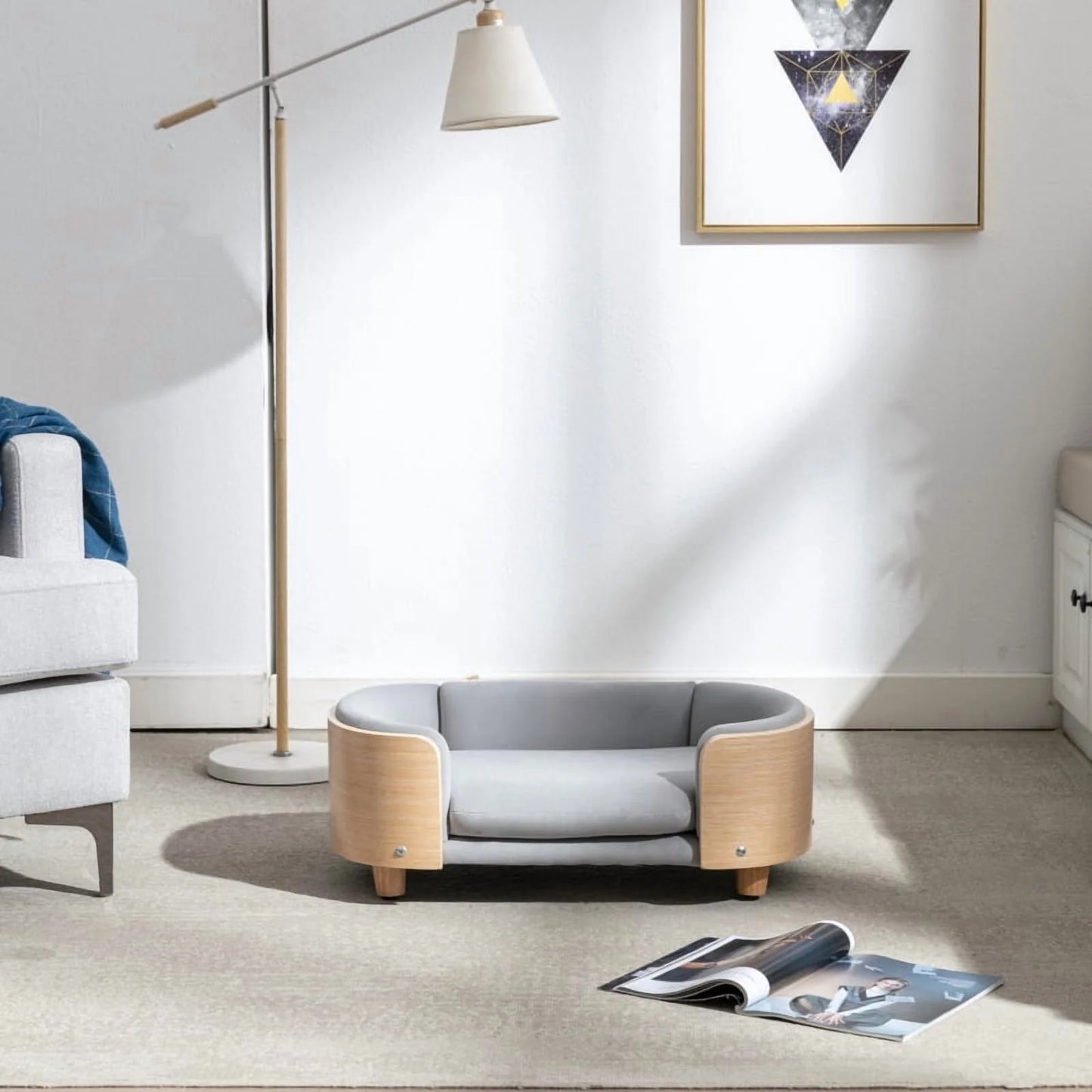 Scandinavian Style Elevated Pet Beg/Sofa